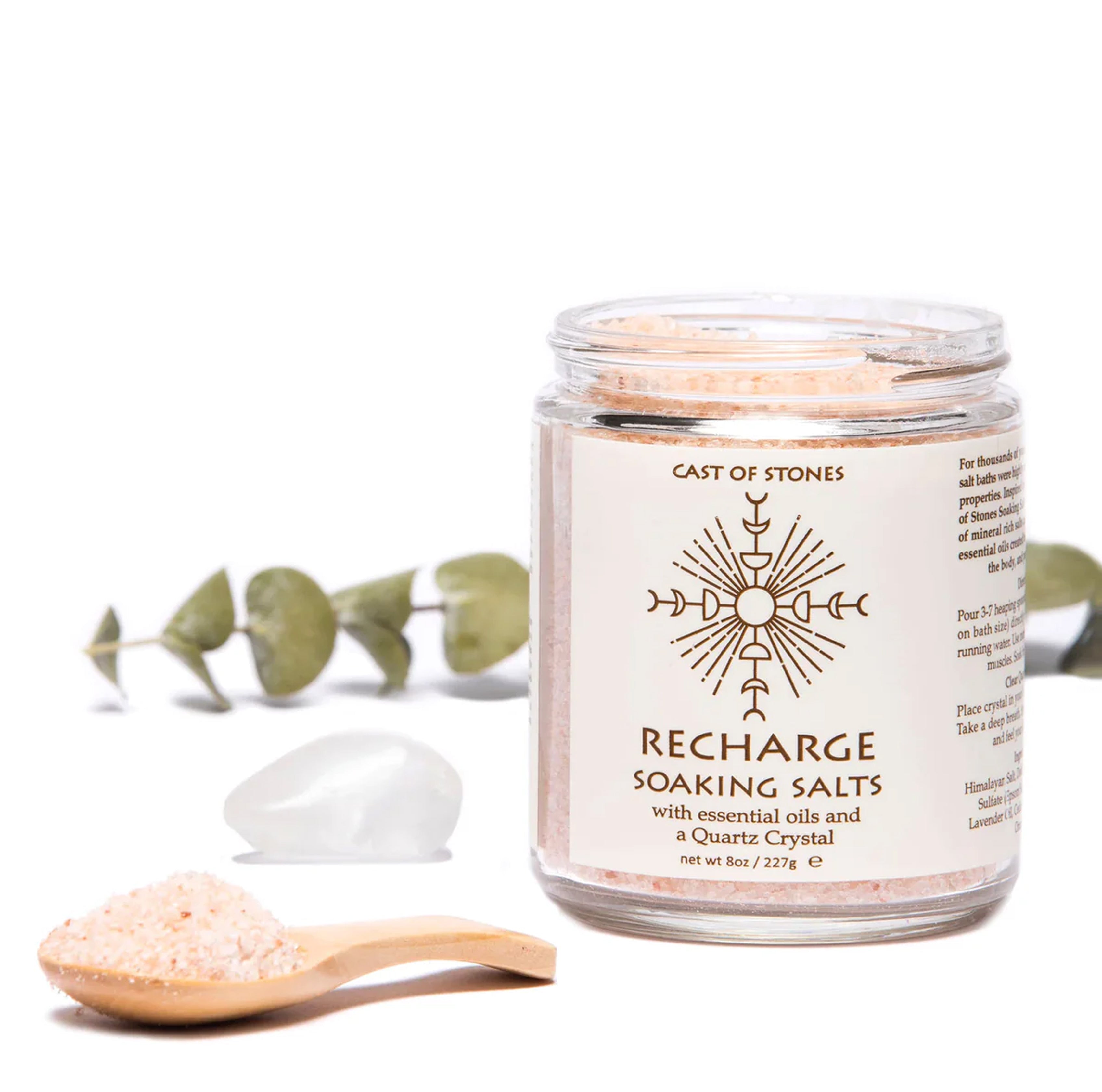 SOAKING SALTS WITH CLEAR QUARTZ CRYSTAL - RECHARGE