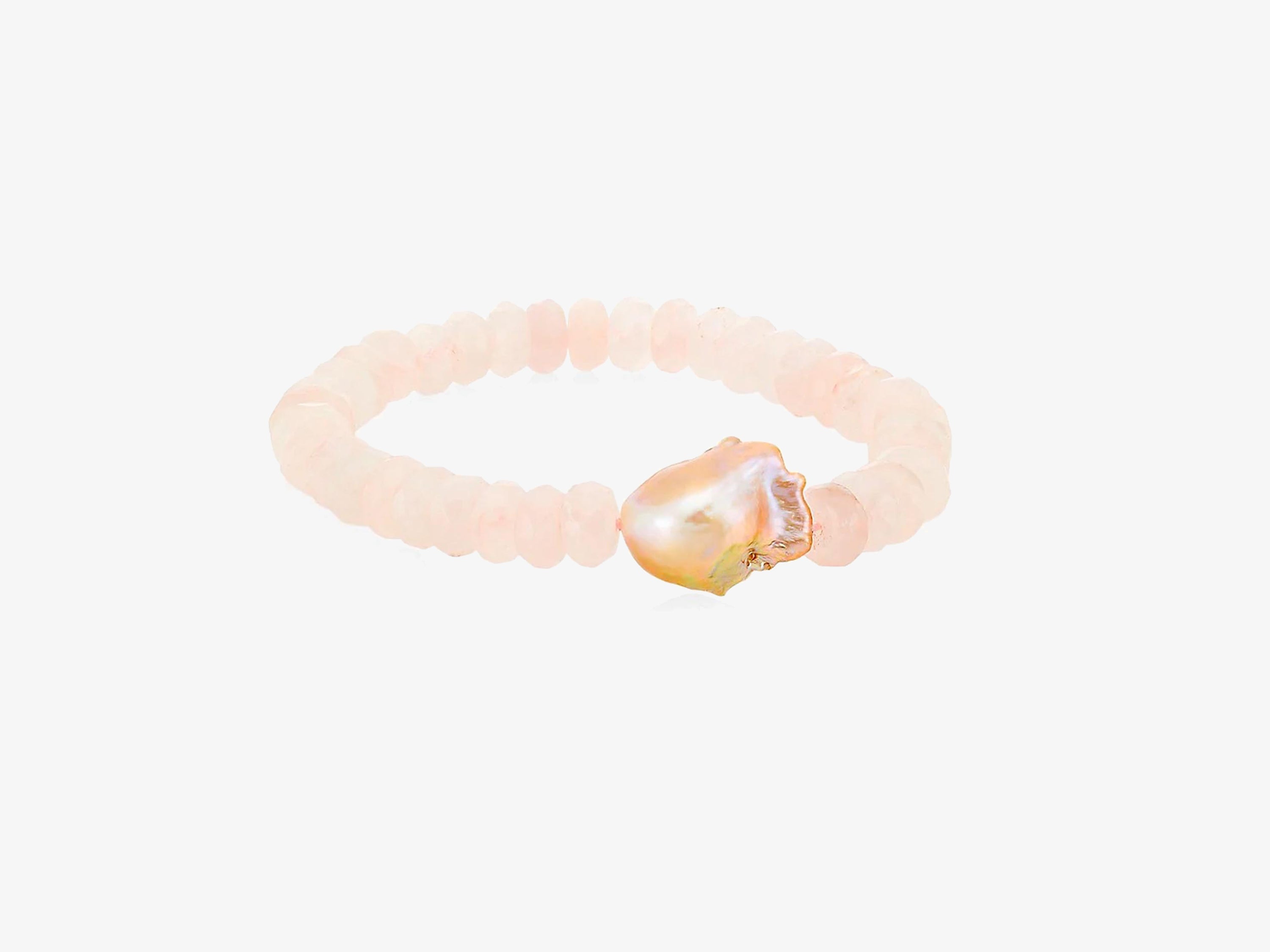 Faceted Rondelle Bracelet with Baroque Pearl
