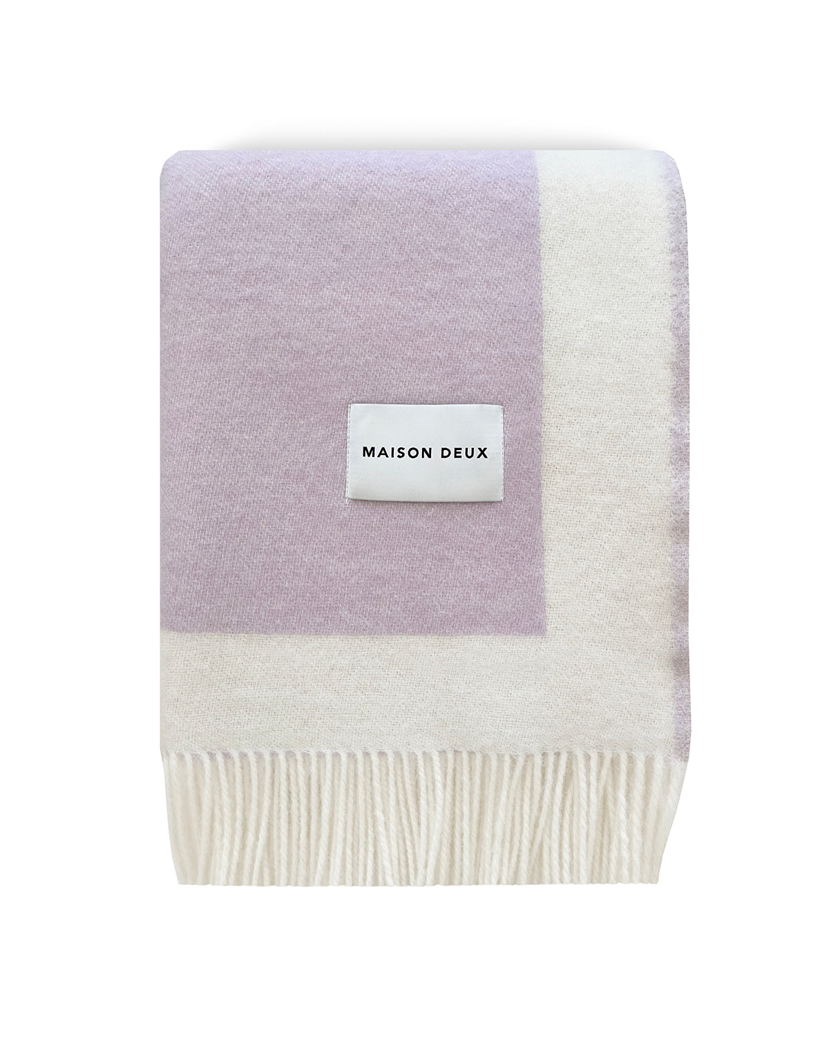 Maison Deux Blanket COLOR BLOCK No. 1 Lilac / Yellow and Orange 4.25 x 6.5 ft