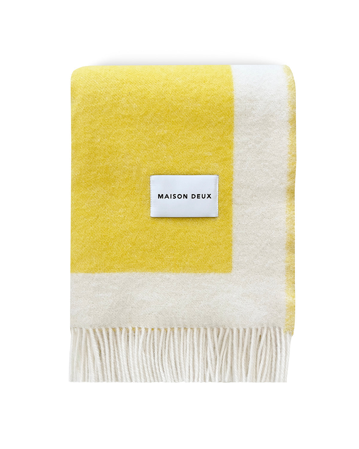 Maison Deux Blanket COLOR BLOCK No. 2 Yellow / Green and Lilac 4.25 x 6.5 ft