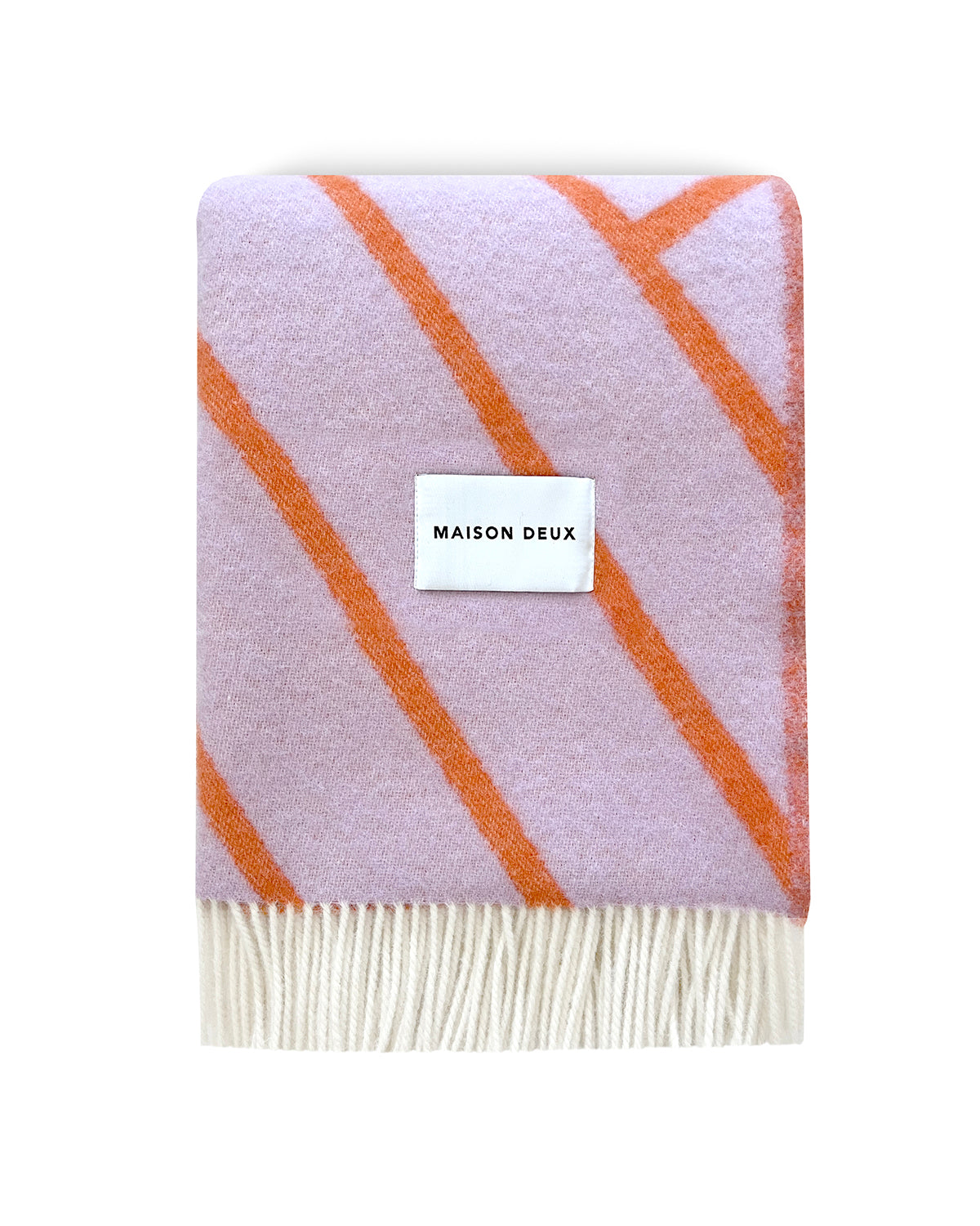 Maison Deux Blanket LINES Lilac / Orange 4.25 x 6.5 ft