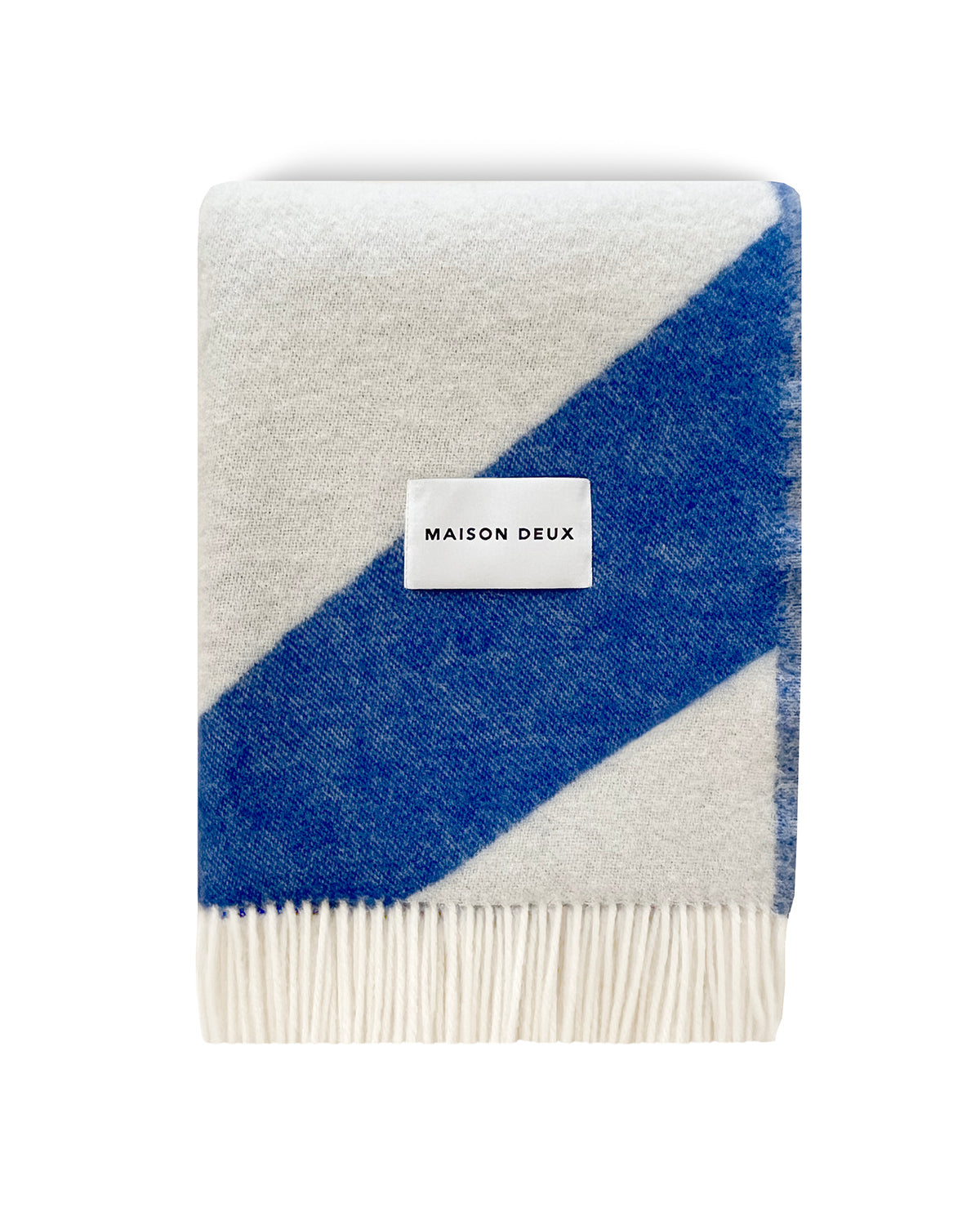 Maison Deux Blanket SWIRL Cobalt Blue / White 4.25 x 6.5 ft
