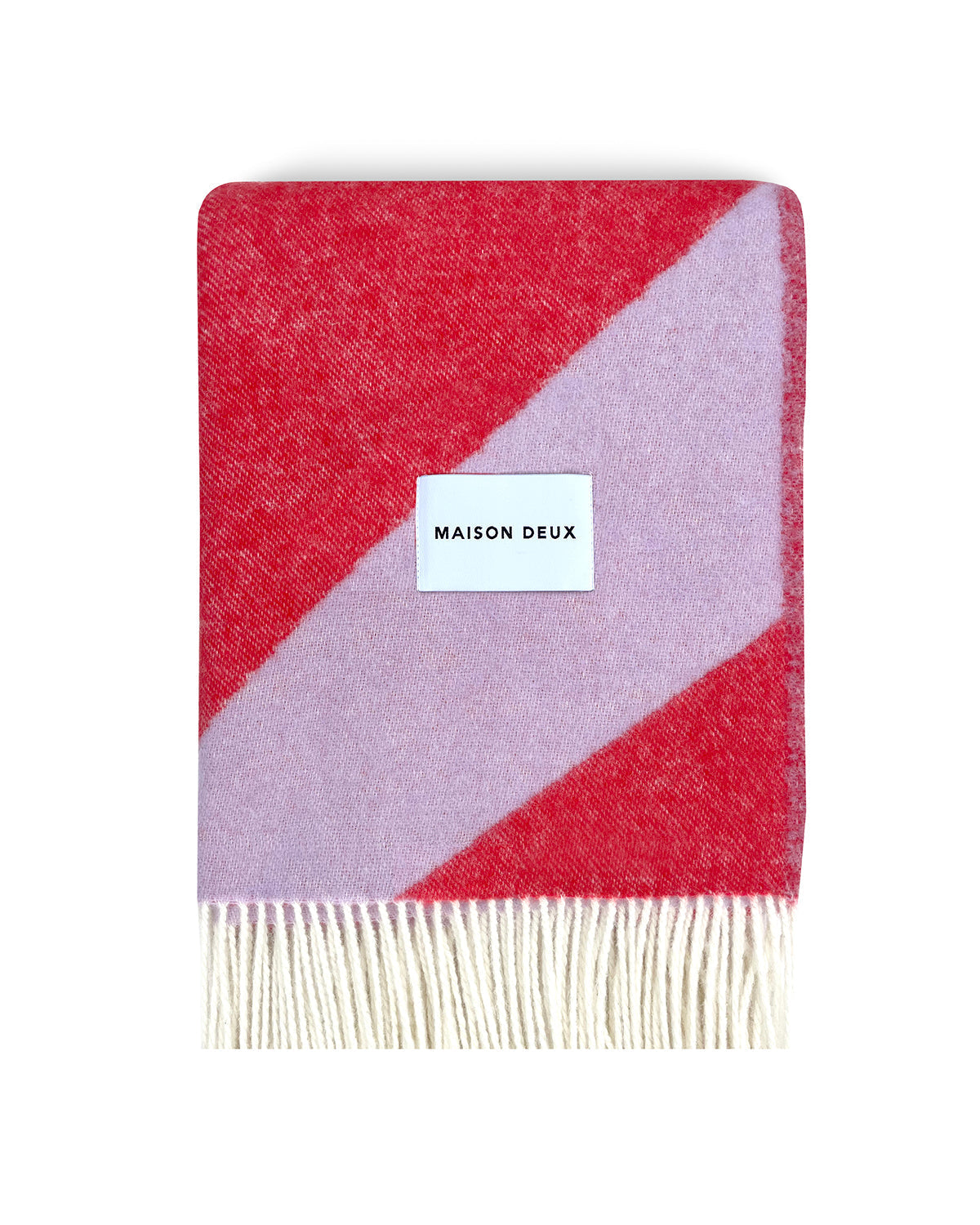 Maison Deux Blanket SWIRL Lilac / Scarlet 4.25 x 6.5 ft