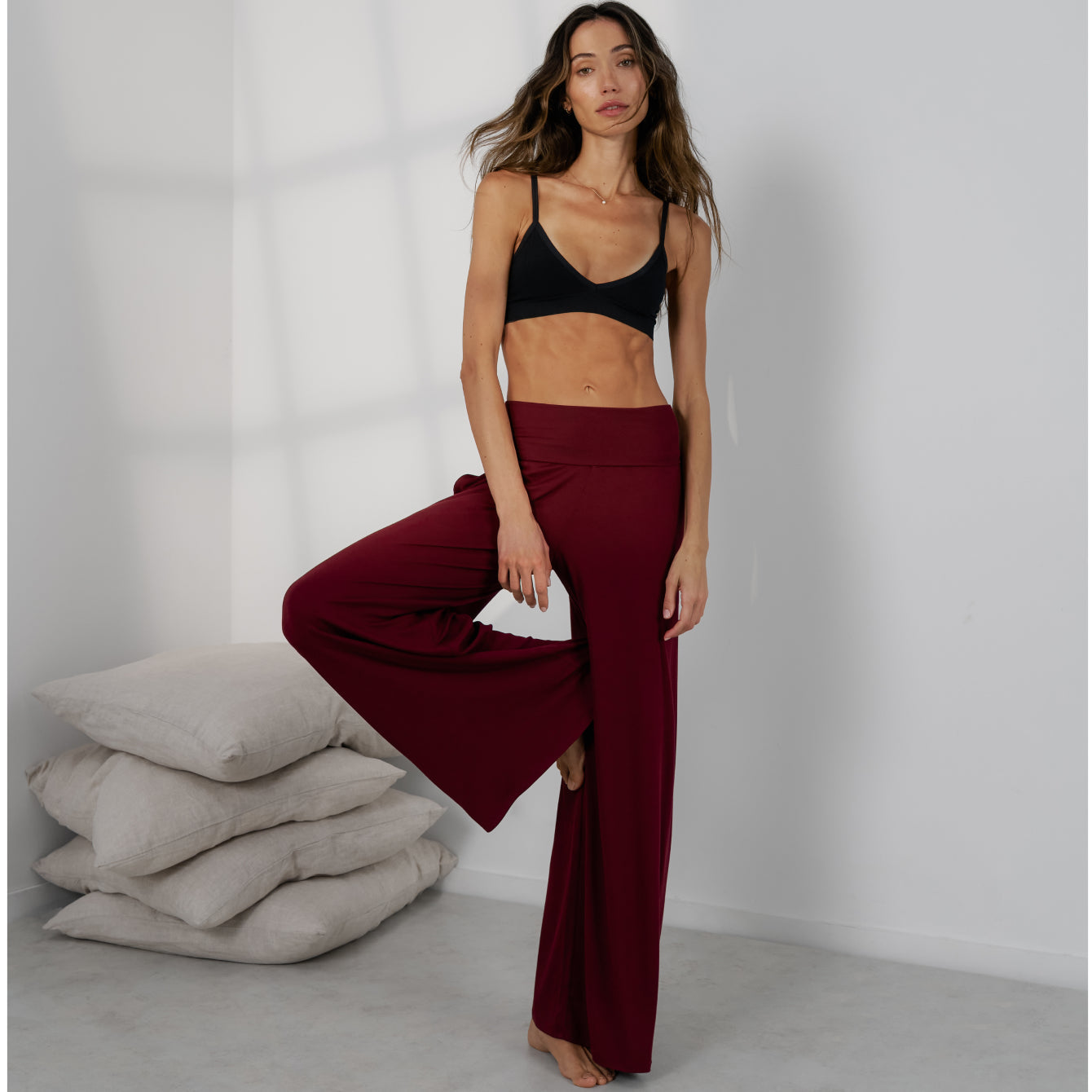 Soft Modal Rib Foldover Pant